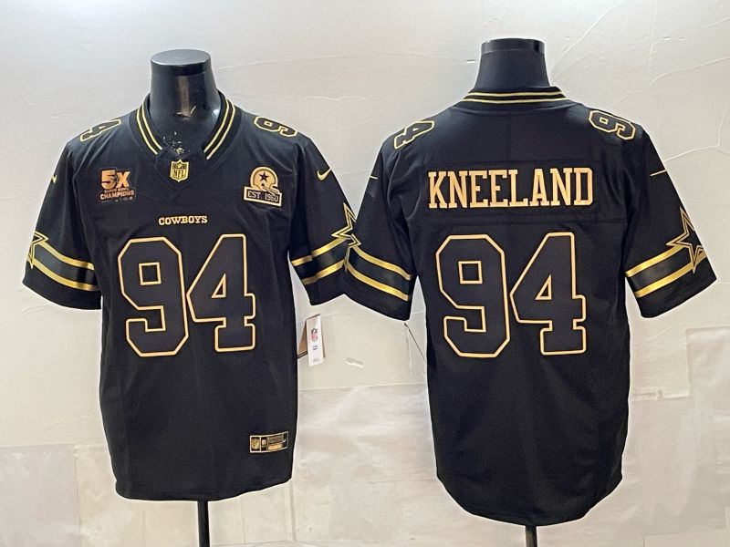Men 2026 Dallas Cowboys #94 Kneeland Black gold 6th generation Nike Limited NFL Jersey style 02->dallas cowboys->NFL Jersey
